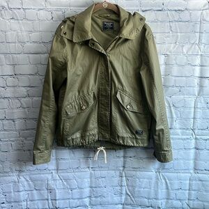 Abercrombie & Fitch green utility zip up jacket women’s‎ size small